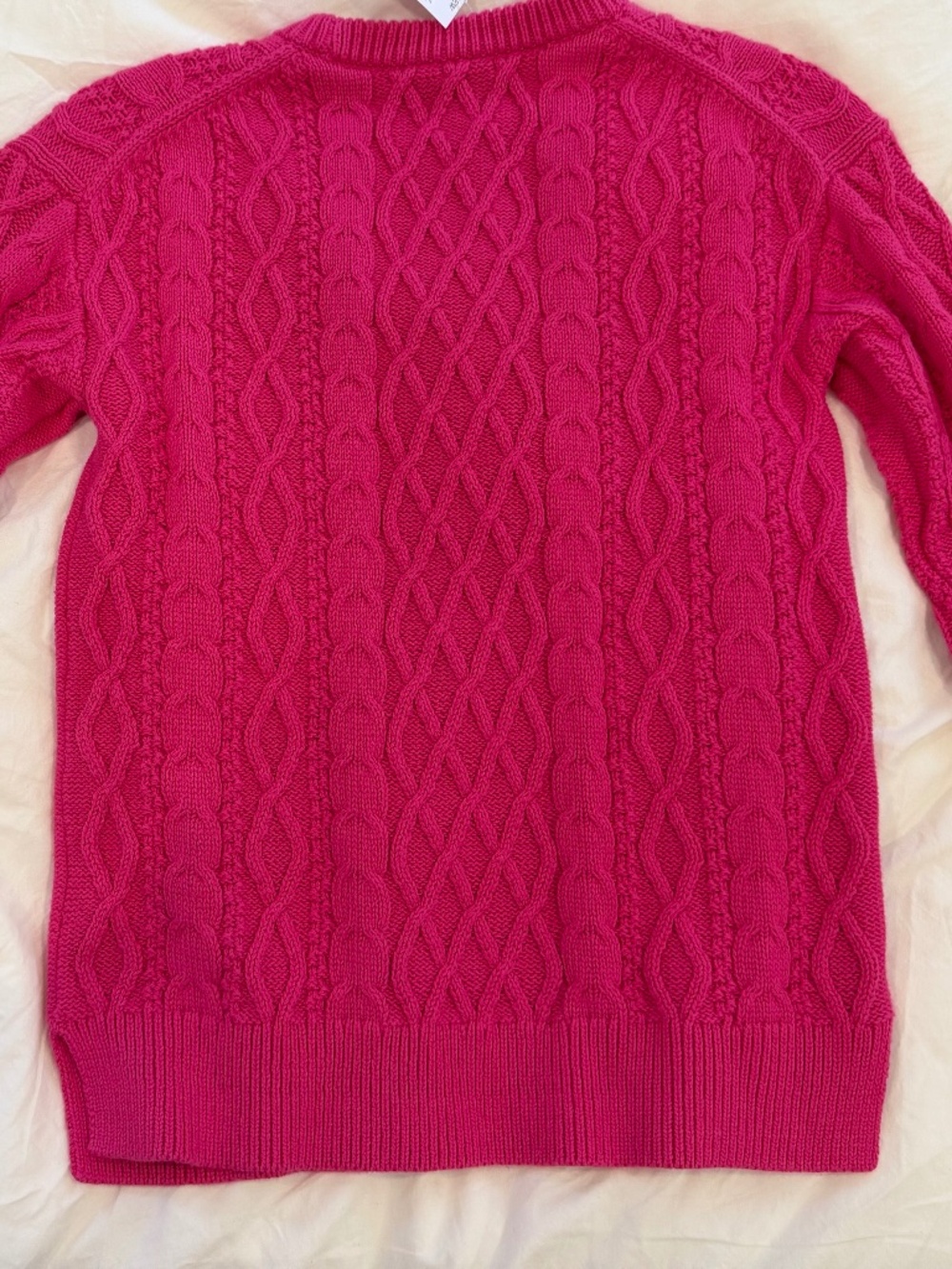 J.Crew Pink Cable-Knit Cotton Crewneck Sweater XS NWT - Picture 2 of 5